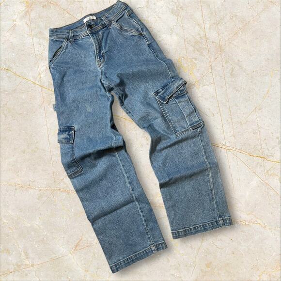 Vintage Y2K Cello Jeans Size 26x31 Women's Blue Denim Cargo Pants Retro Fashion - Picture 1 of 3